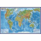 Физическая карта "Мир", 1:29 М, 101 х 66 см (с ламинацией в тубусе)