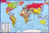 Карта Мира политическая, двусторонняя. Новые границы