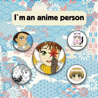 Набор значков I'm an anime person, 5 шт.