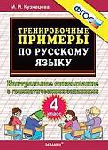 Тренировочные примеры по русскому языку. Контрольное списывание с грамматическими заданиями. 4 класс