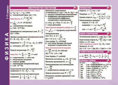 Физика. 7-11 классы. Справочные материалы (А5)