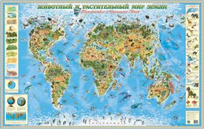 Животный и растительный мир Земли. Детская карта