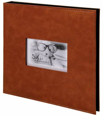 Фотоальбом "Premium Brown", 20 магнитных листов 30х32 см, под кожу, цвет обложки коричневый