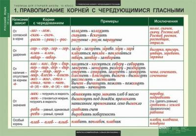 Комплект таблиц. Русский язык. Таблицы для старшей школы. 10 класс. 19 таблиц + методика